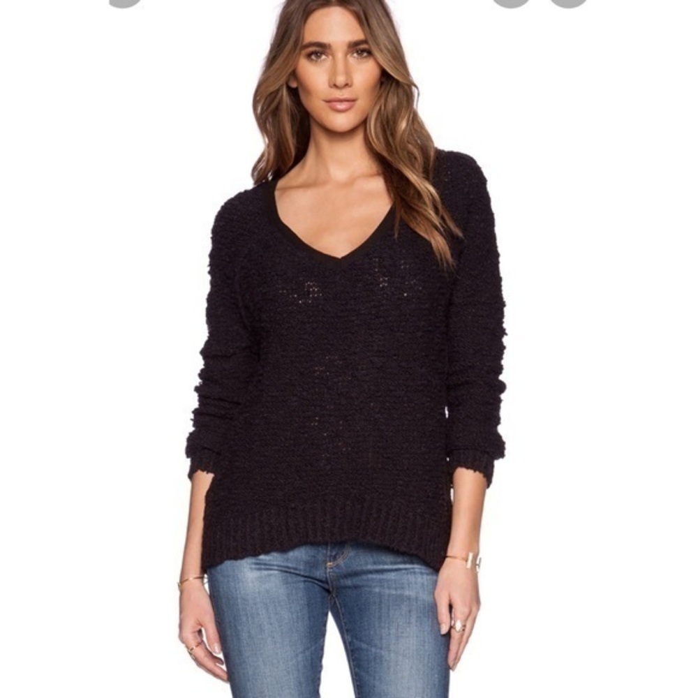 Free People Songbird Distressed Boucle Sweater